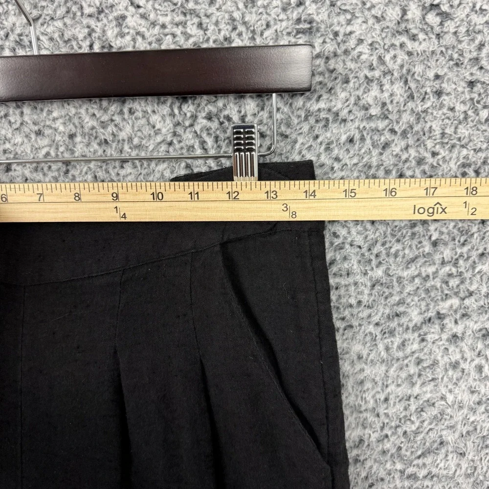 Free People Pants Womens Small Black Cropped Wide Leg Flare Pleated Coulette